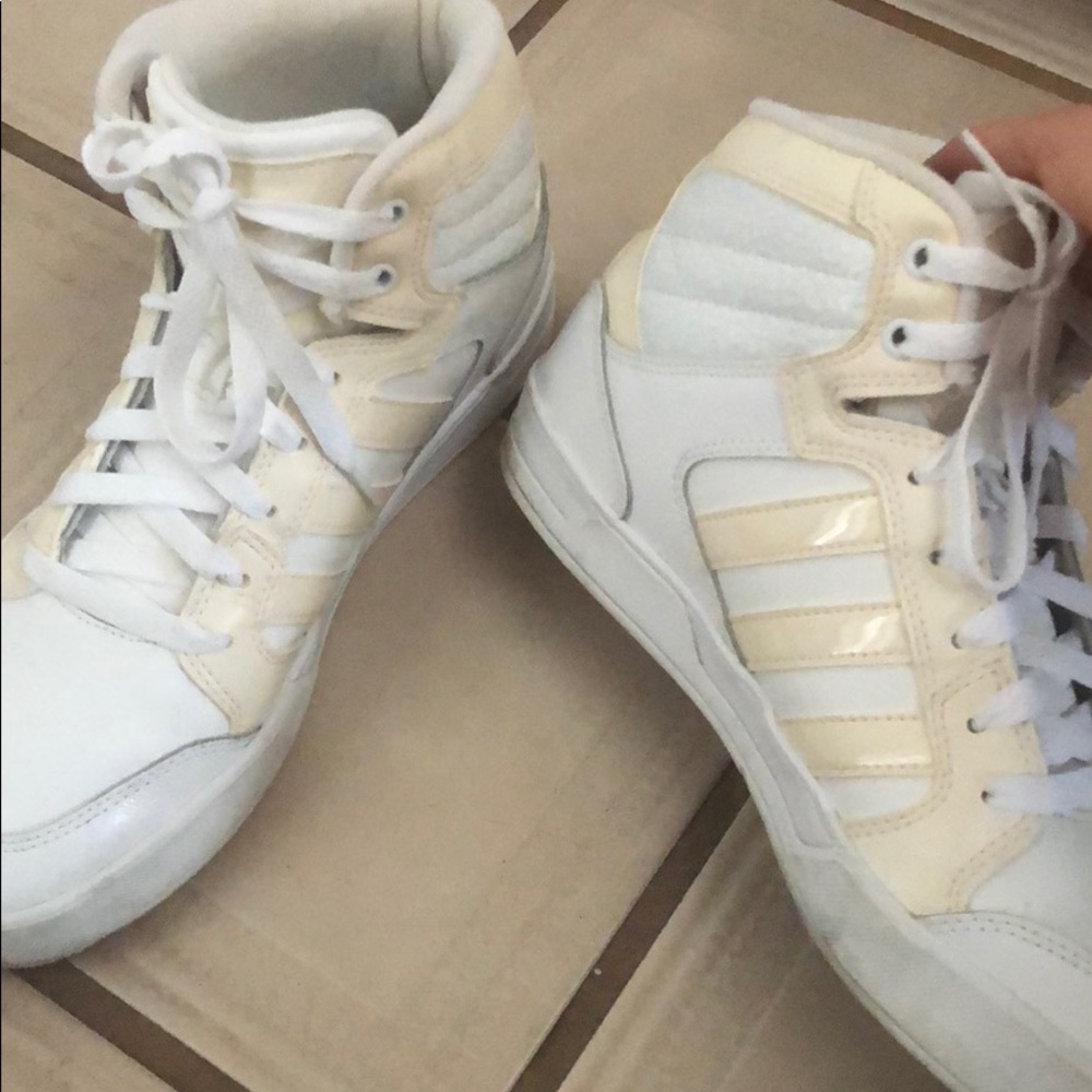 Women’s Adidas White High Top Sneakers size 9